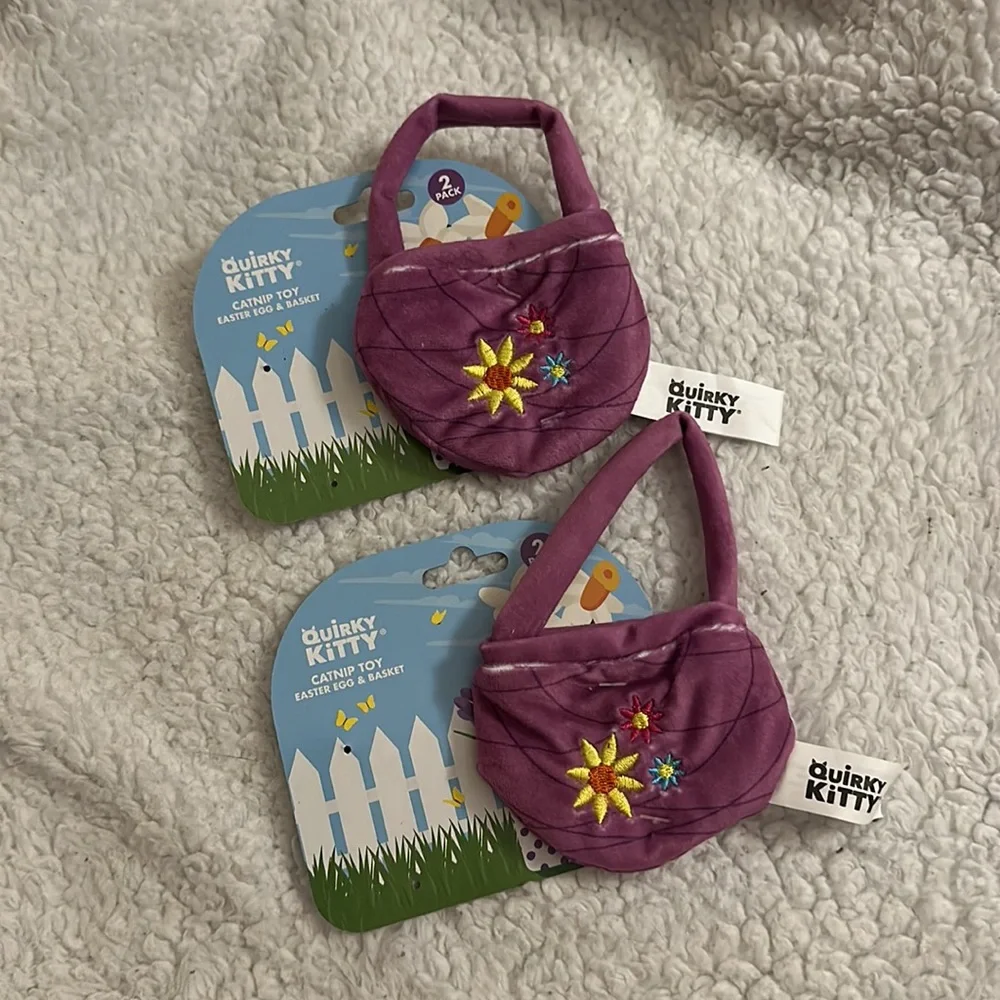 Quirky Kitty Easter Basket Cat Toys